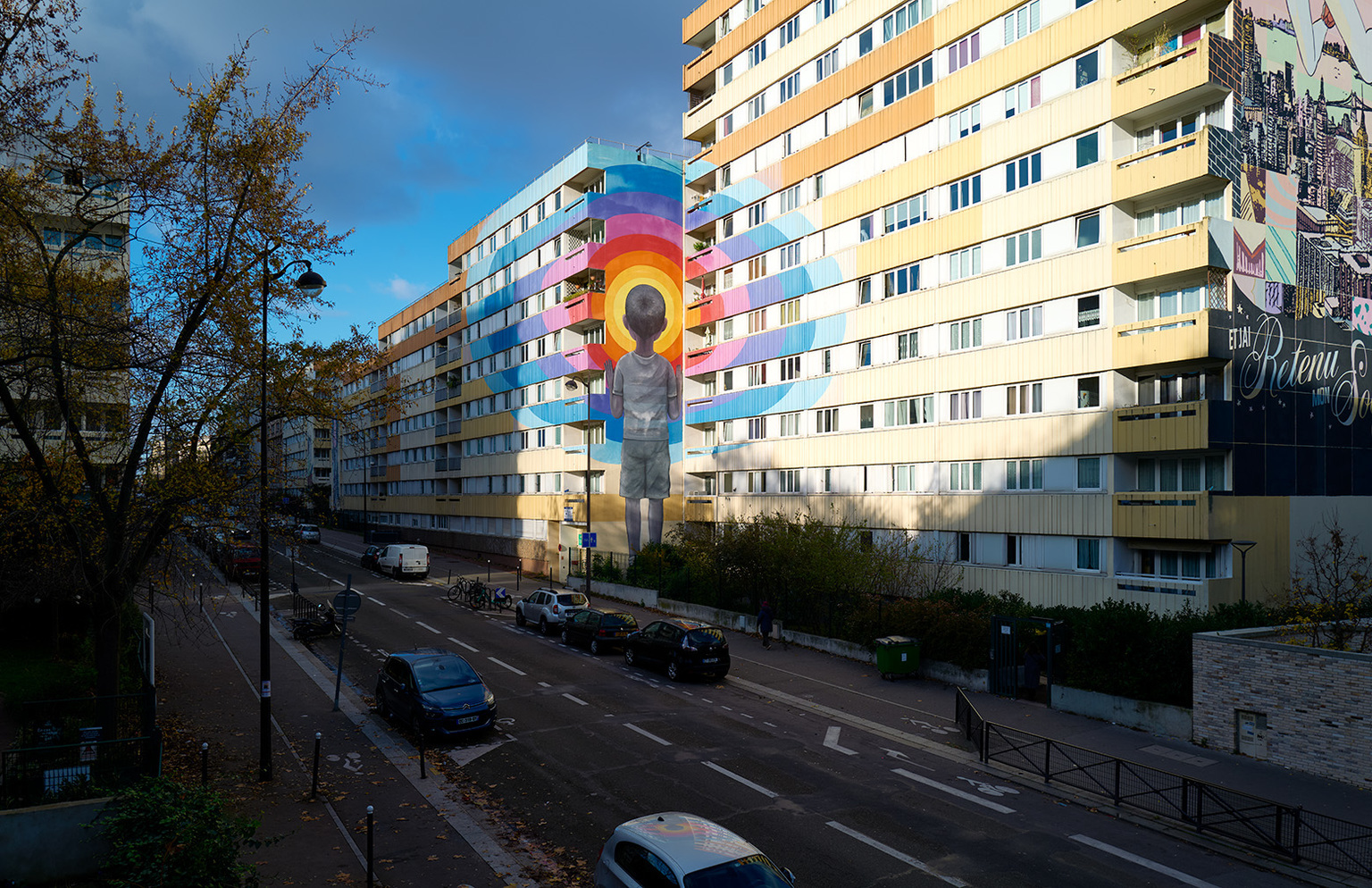 A mural by Seth called “enter the vortex” is seen in the 13th arr., Paris